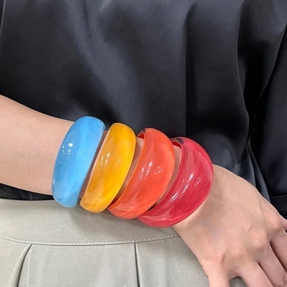 Yellow Resin Cuff Bracelet - Picture 3 of 3